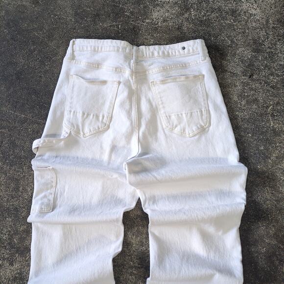 Earnest Sewn Jeans Womens 32 White Cream Skyler Distressed Stretch Preppy - Picture 4 of 8